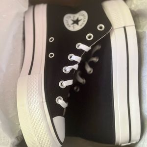 NEW NIB CONVERSE BLACK PLATFORM HI HIGH LIFT TOP SNEAKERS SHOES WOMEN 7 MEN 5